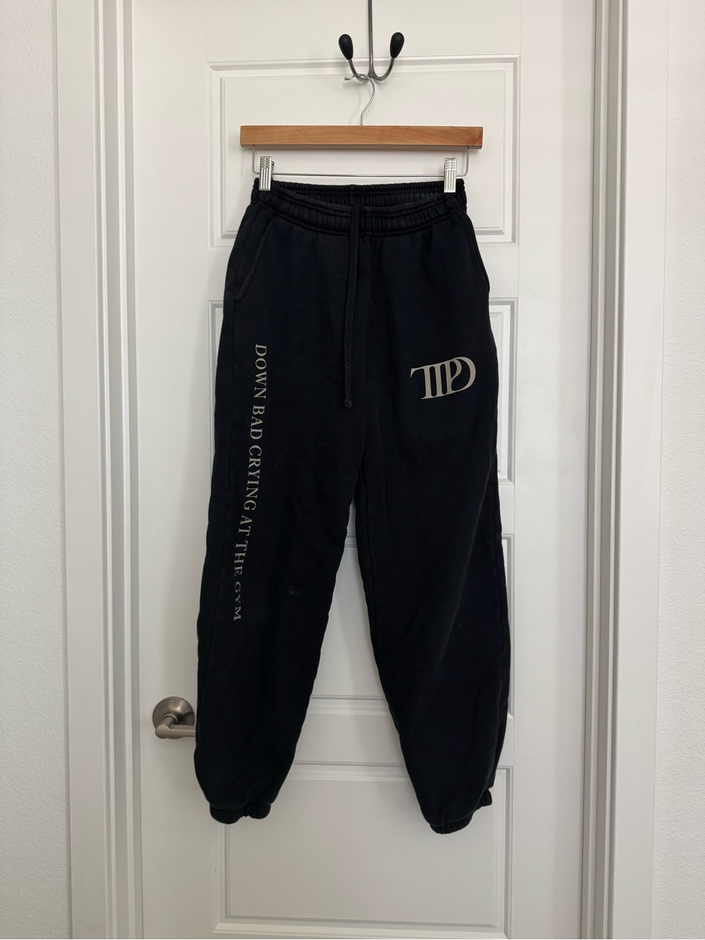 Taylor Swift Tortured Poets Department Black Sweatpants Size XS